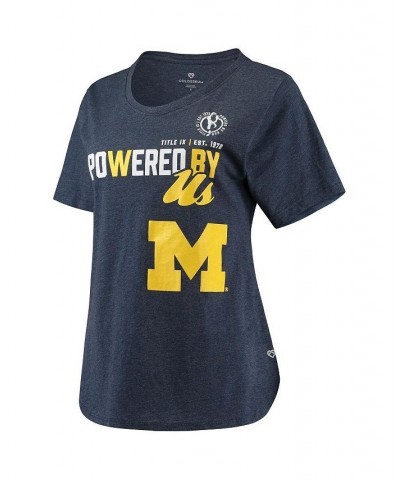 Women's Heathered Navy Michigan Wolverines PoWered By Title IX T-shirt Heathered Navy $17.15 Tops