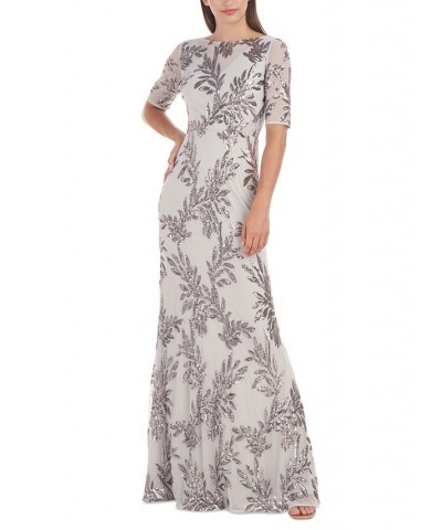 Chloe Sequin-Embroidered Evening Gown Iron $117.04 Dresses