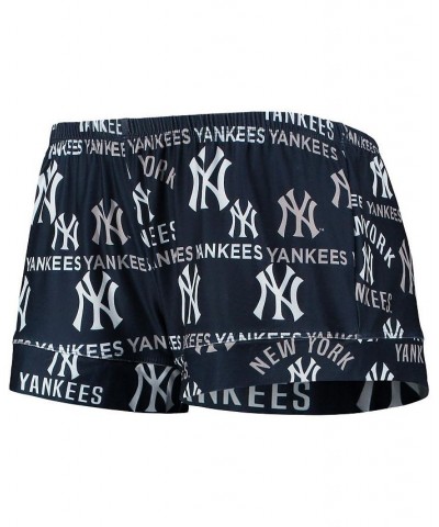 Women's Navy New York Yankees Flagship Allover Print Top and Shorts Sleep Set Navy $25.30 Pajama