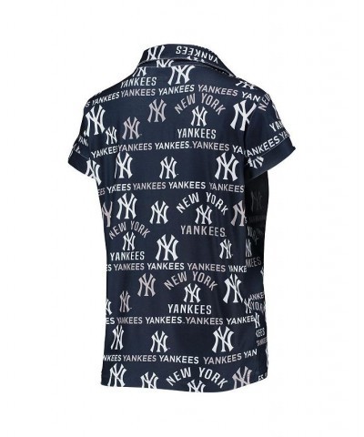 Women's Navy New York Yankees Flagship Allover Print Top and Shorts Sleep Set Navy $25.30 Pajama