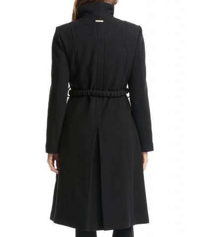 Women's Chain Belted Maxi Coat Black $113.40 Coats