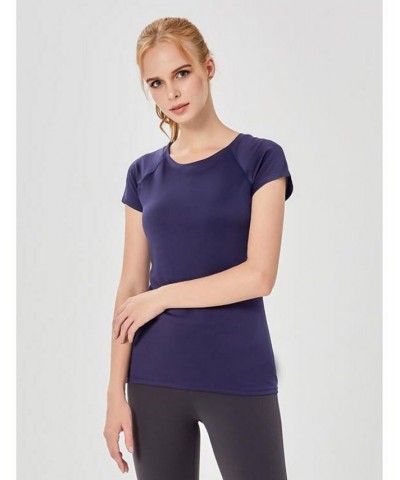 Miracle Play Short Sleeve Top for Women Navy $21.28 Tops