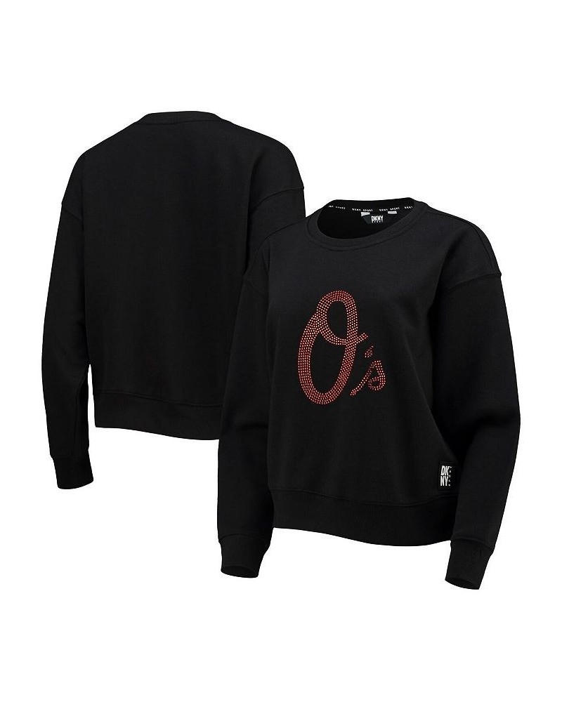 Women's Black Baltimore Orioles Carrie Pullover Sweatshirt Black $41.59 Sweatshirts