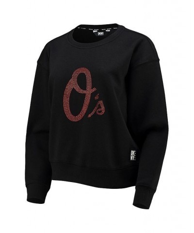 Women's Black Baltimore Orioles Carrie Pullover Sweatshirt Black $41.59 Sweatshirts