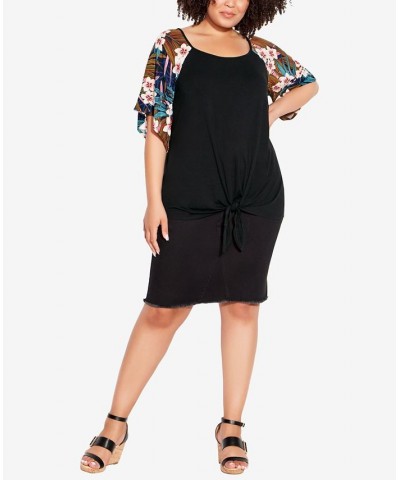 Plus Size Gretta Tie Front Top Hibiscus Palm $30.68 Tops