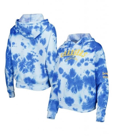 Women's Powder Blue Los Angeles Chargers Cloud Dye Fleece Pullover Hoodie Powder Blue $32.43 Sweatshirts