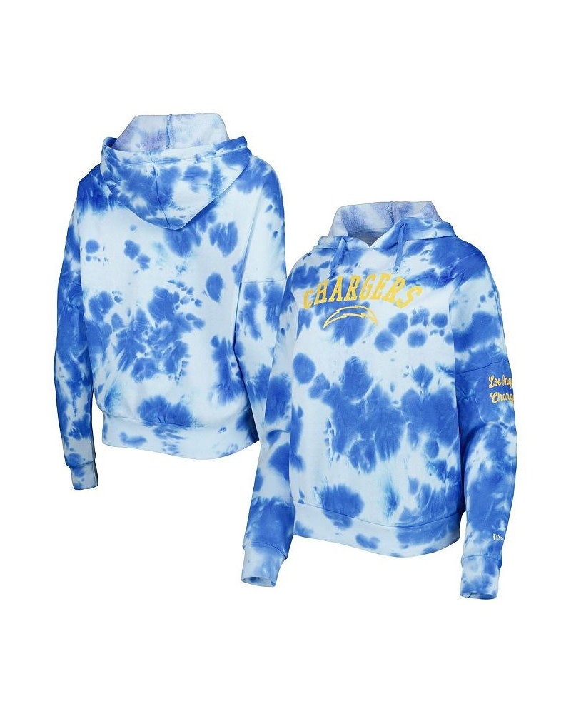 Women's Powder Blue Los Angeles Chargers Cloud Dye Fleece Pullover Hoodie Powder Blue $32.43 Sweatshirts