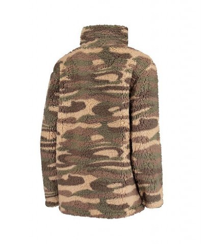 Women's Camo Seattle Kraken Sherpa Quarter-Zip Jacket Camo $39.10 Jackets