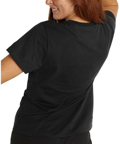 Women's Cotton Classic Crewneck Logo Tee Black $16.10 Tops