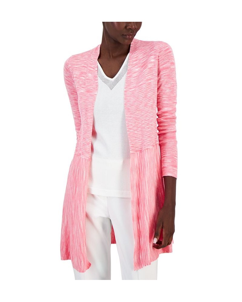 Women's Monteray Space-Dyed Open-Front Cardigan Pink $32.44 Sweaters