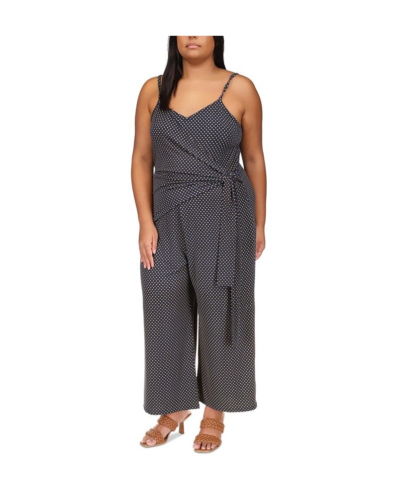 Plus Size Printed Side-Tie Jumpsuit Midnight Blue/gold $59.50 Pants