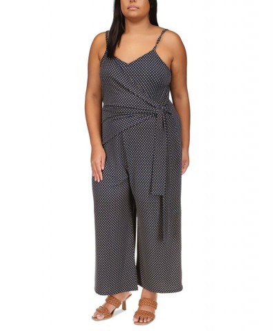 Plus Size Printed Side-Tie Jumpsuit Midnight Blue/gold $59.50 Pants