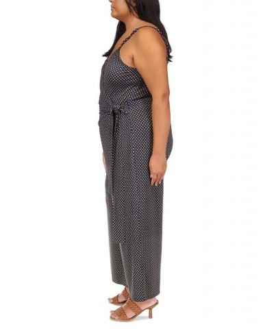 Plus Size Printed Side-Tie Jumpsuit Midnight Blue/gold $59.50 Pants