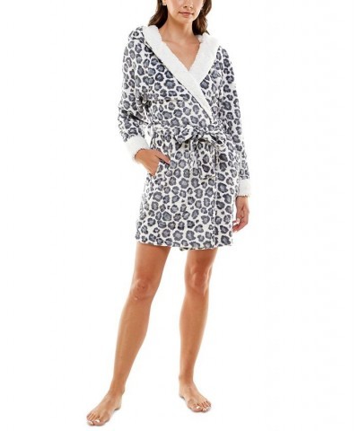 Women's Deluxe Touch Hooded Fleece-Lined Robe White $16.90 Sleepwear