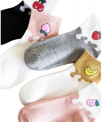 Women's Paint Drip Fruit Ankle Sock Five Pack Multi $18.36 Socks