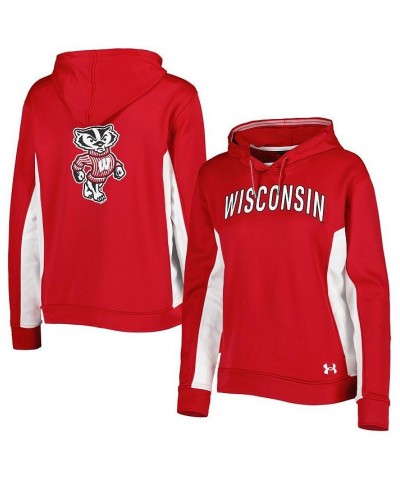 Women's Red Wisconsin Badgers Gameday Tech Pullover Hoodie Red $42.39 Sweatshirts