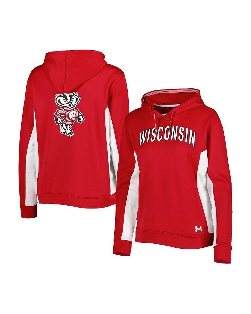 Women's Red Wisconsin Badgers Gameday Tech Pullover Hoodie Red $42.39 Sweatshirts