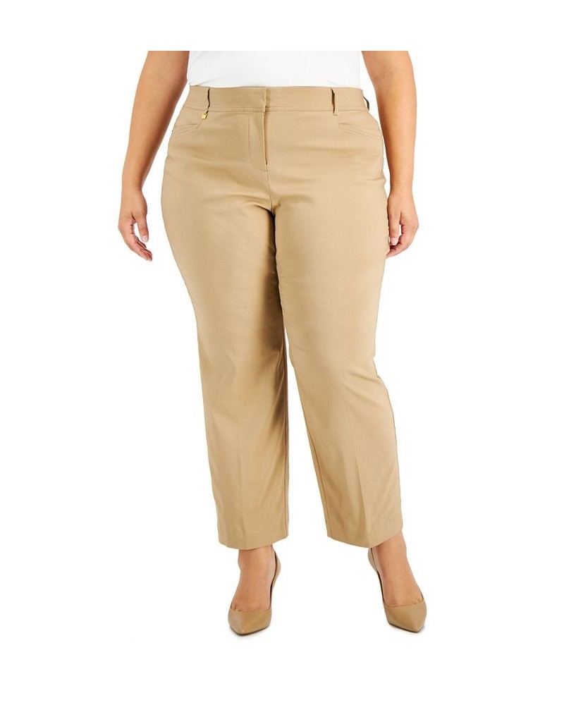 Plus & Petite Plus Size Tummy Control Curvy-Fit Pants New Fawn $14.87 Pants
