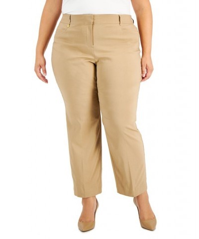 Plus & Petite Plus Size Tummy Control Curvy-Fit Pants New Fawn $14.87 Pants