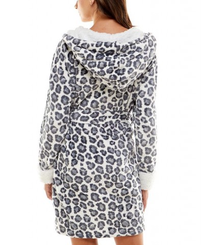Women's Deluxe Touch Hooded Fleece-Lined Robe White $16.90 Sleepwear