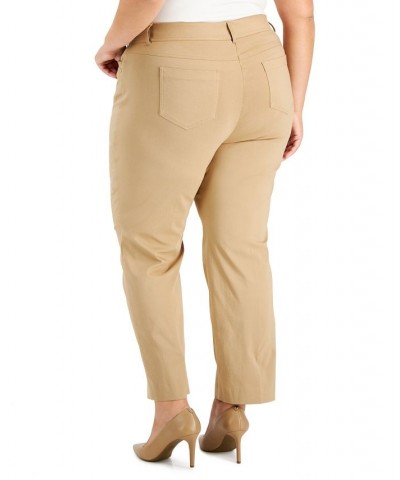 Plus & Petite Plus Size Tummy Control Curvy-Fit Pants New Fawn $14.87 Pants