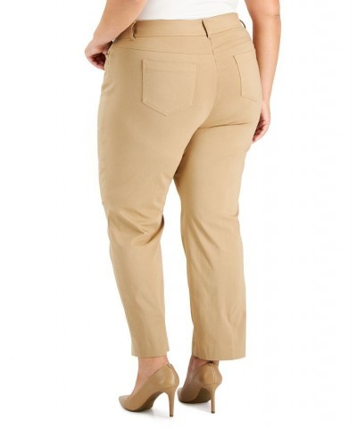 Plus & Petite Plus Size Tummy Control Curvy-Fit Pants New Fawn $14.87 Pants