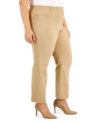 Plus & Petite Plus Size Tummy Control Curvy-Fit Pants New Fawn $14.87 Pants