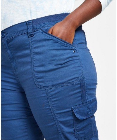 Plus Size Bungee-Hem Capri Pants New Uniform Blue $20.85 Pants