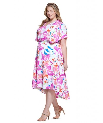 Plus Size Smocked Waist Midi Dress Flamingo Multi $47.74 Dresses