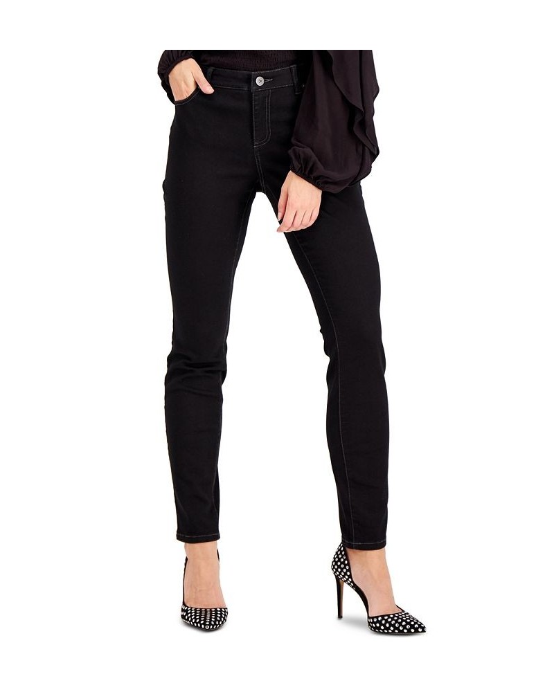 Women's Mid Rise Skinny Jeans Deep Black $18.29 Jeans