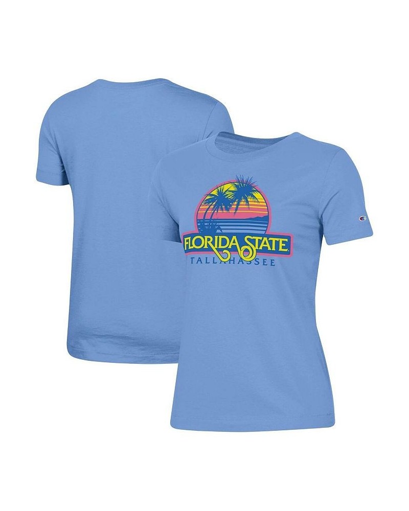 Women's Light Blue Florida State Seminoles Beach Club University T-shirt Light Blue $20.64 Tops