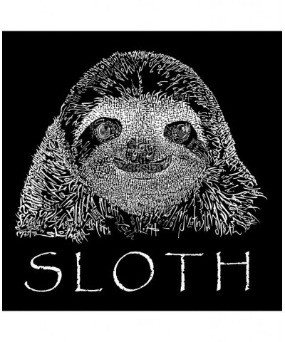 Women's Word Art Hooded Sweatshirt -Sloth Black $25.80 Sweatshirts