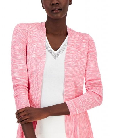 Women's Monteray Space-Dyed Open-Front Cardigan Pink $32.44 Sweaters