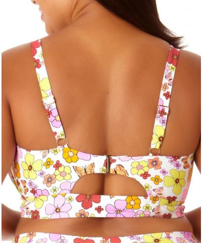 Plus Size Printed Long-Line Bralette Bikini Top Floral Print $22.05 Swimsuits