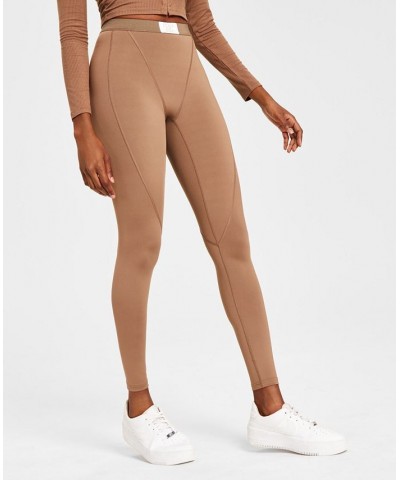 Style Not Size Women's and Plus Size Solid Leggings Tan/Beige $19.46 Pants