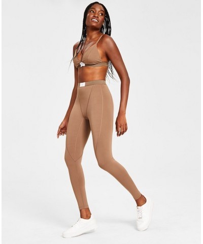 Style Not Size Women's and Plus Size Solid Leggings Tan/Beige $19.46 Pants