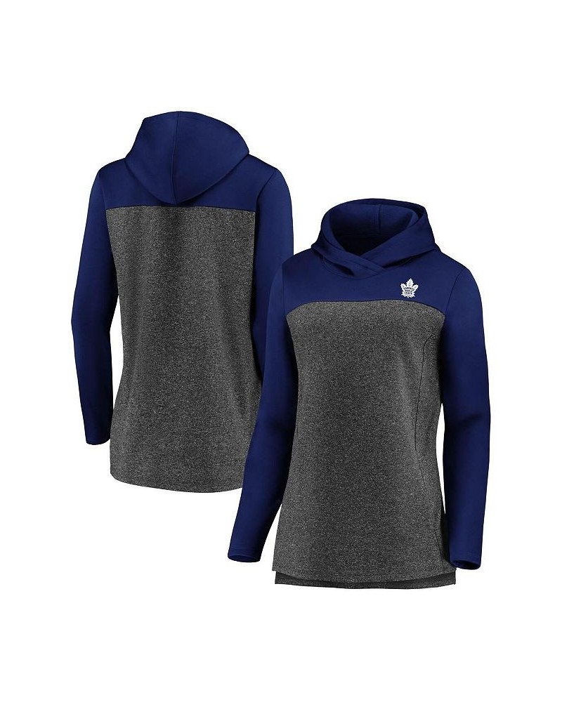 Women's Branded Heathered Charcoal and Blue Toronto Maple Leafs Chiller Fleece Pullover Hoodie Heathered Charcoal, Blue $40.8...