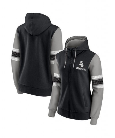 Women's Branded Black Gray Chicago White Sox Primary Script Full-Zip Hoodie Black, Gray $36.80 Sweatshirts