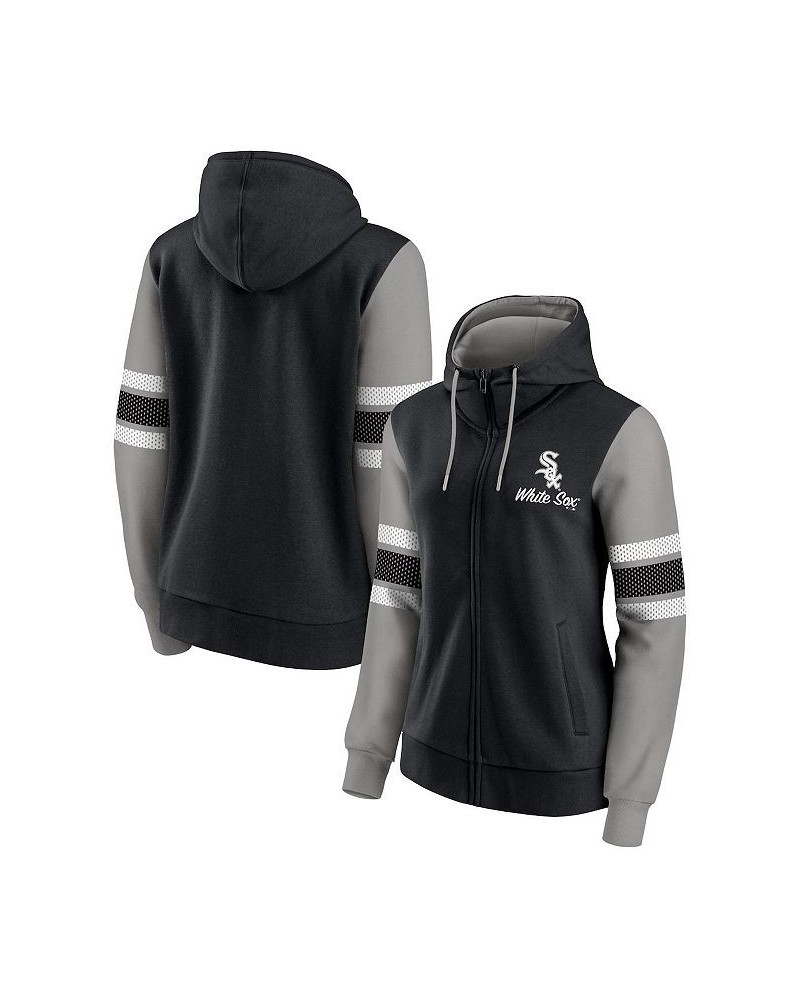 Women's Branded Black Gray Chicago White Sox Primary Script Full-Zip Hoodie Black, Gray $36.80 Sweatshirts