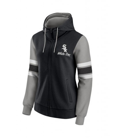 Women's Branded Black Gray Chicago White Sox Primary Script Full-Zip Hoodie Black, Gray $36.80 Sweatshirts