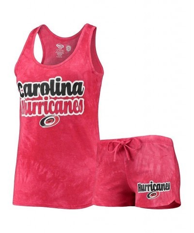 Women's Red Carolina Hurricanes Billboard Racerback Tank Top and Shorts Set Red $28.49 Pajama