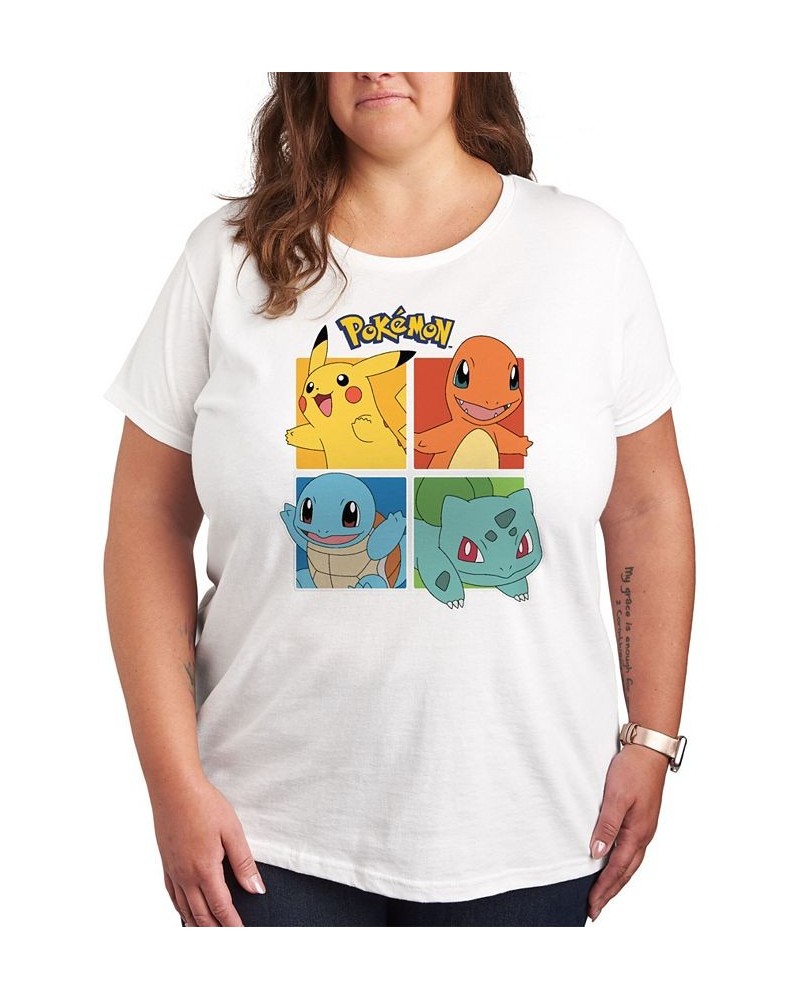 Trendy Plus Size Pokemon Graphic T-shirt White $10.27 Tops