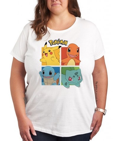 Trendy Plus Size Pokemon Graphic T-shirt White $10.27 Tops