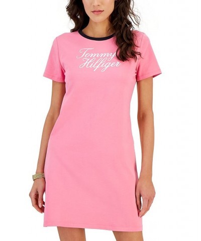 Women's Graphic T-Shirt Dress Pink $20.85 Dresses
