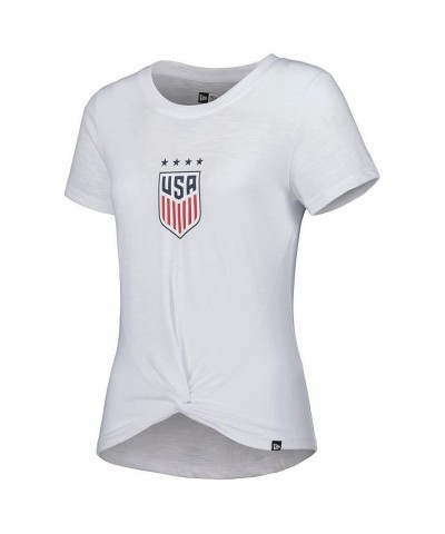 Women's 5th & Ocean by White USWNT Front Twist T-shirt White $18.92 Tops