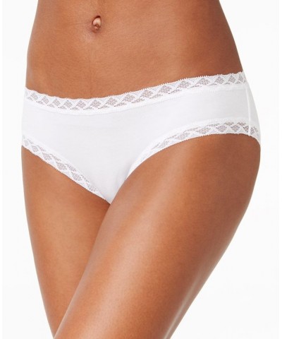 Bliss Lace-Trim Cotton Brief Underwear 156058 White $11.66 Underwears