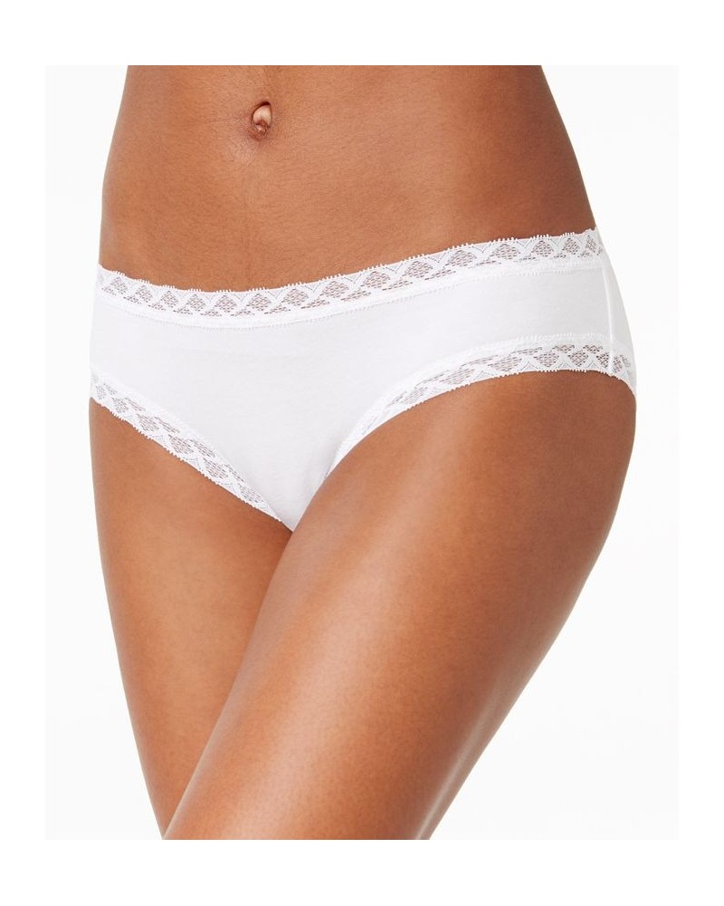 Bliss Lace-Trim Cotton Brief Underwear 156058 White $11.66 Underwears