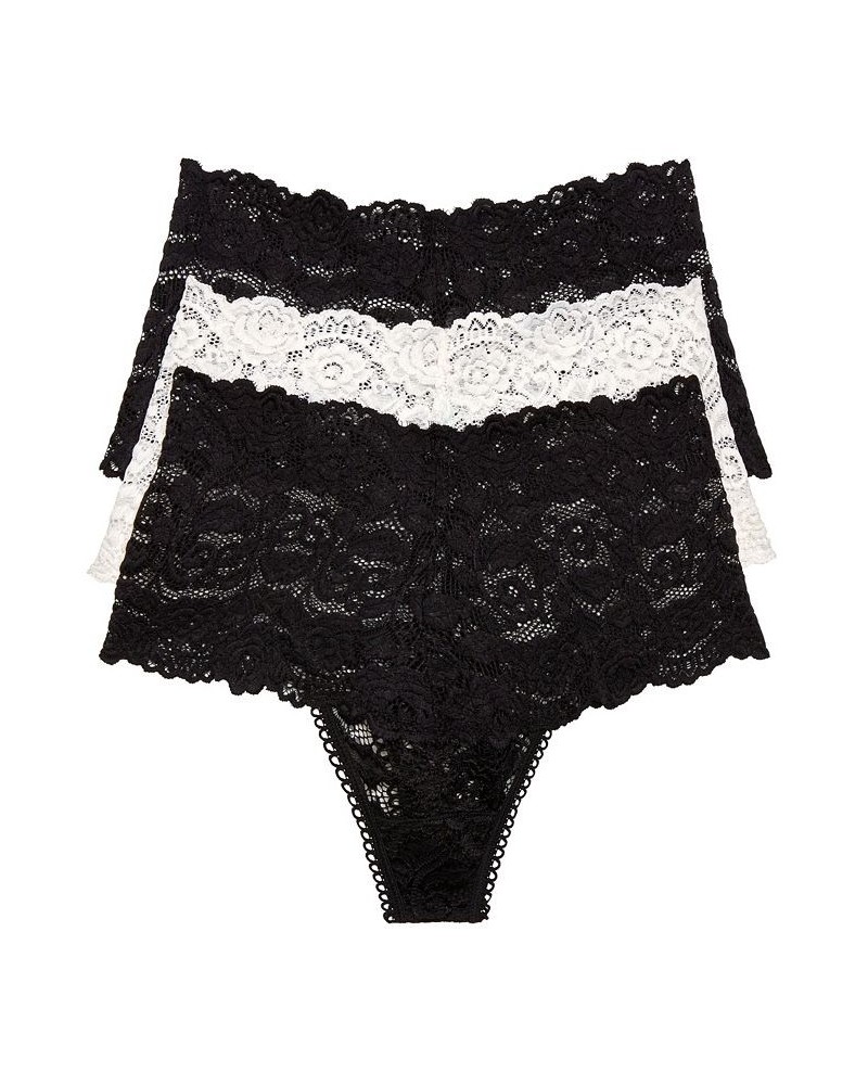 Women's Margo Thong Underwear Set 3 Pieces Black, Ivory, Black $23.92 Panty