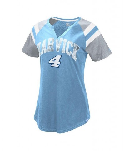 Women's Light Blue Royal Kevin Harvick Game On Notch V-Neck T-shirt Light Blue, Royal $23.51 Tops