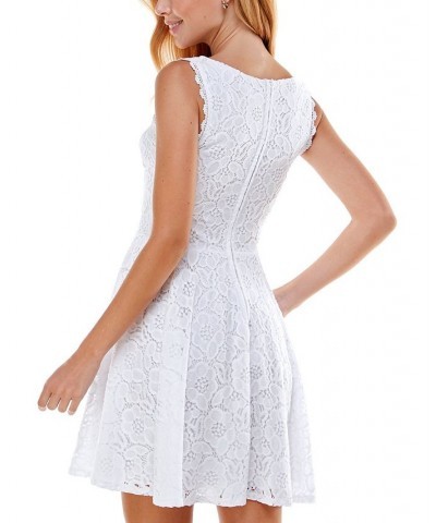 Juniors' Lace Fit & Flare Dress Cornflower $31.27 Dresses